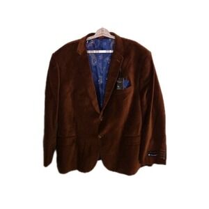 Linea Uomo Brown Velvet‎ Blazer Sport Coat 54 Regular New with Tags